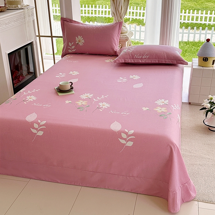 91家纺网 家纺一手货源 找家纺 家贝爱 2024新款加厚纯棉生态磨毛床单系列  洋洋花恋