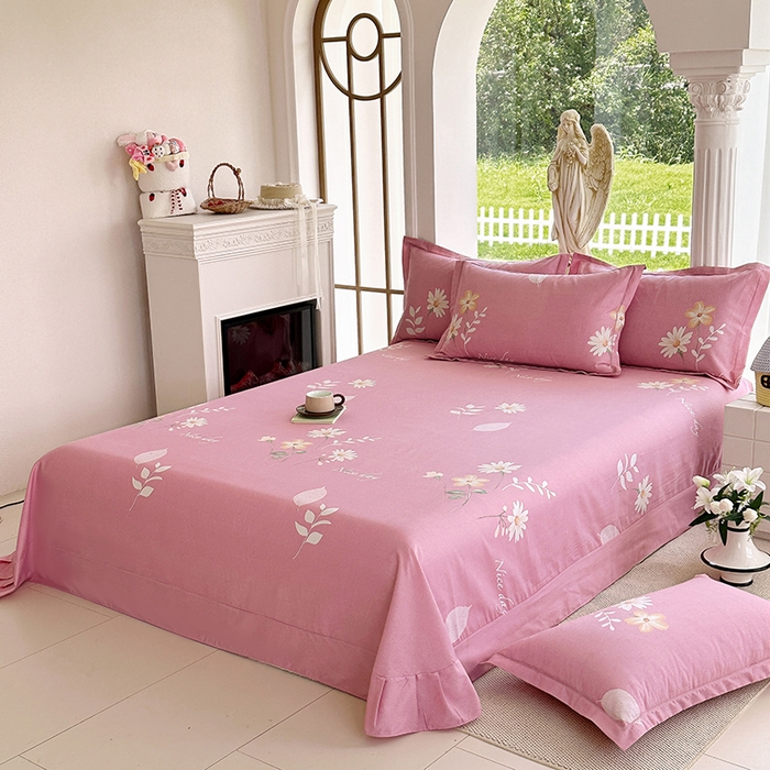 91家纺网 家纺一手货源 找家纺 家贝爱 2024新款加厚纯棉生态磨毛床单系列  洋洋花恋