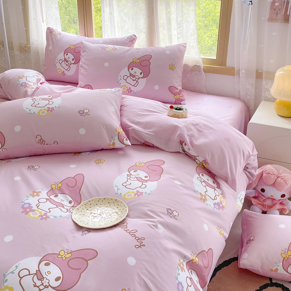 91家纺网 家纺一手货源 找家纺 （总）浩诚 2025新款三丽鸥专版花型三件套四件套