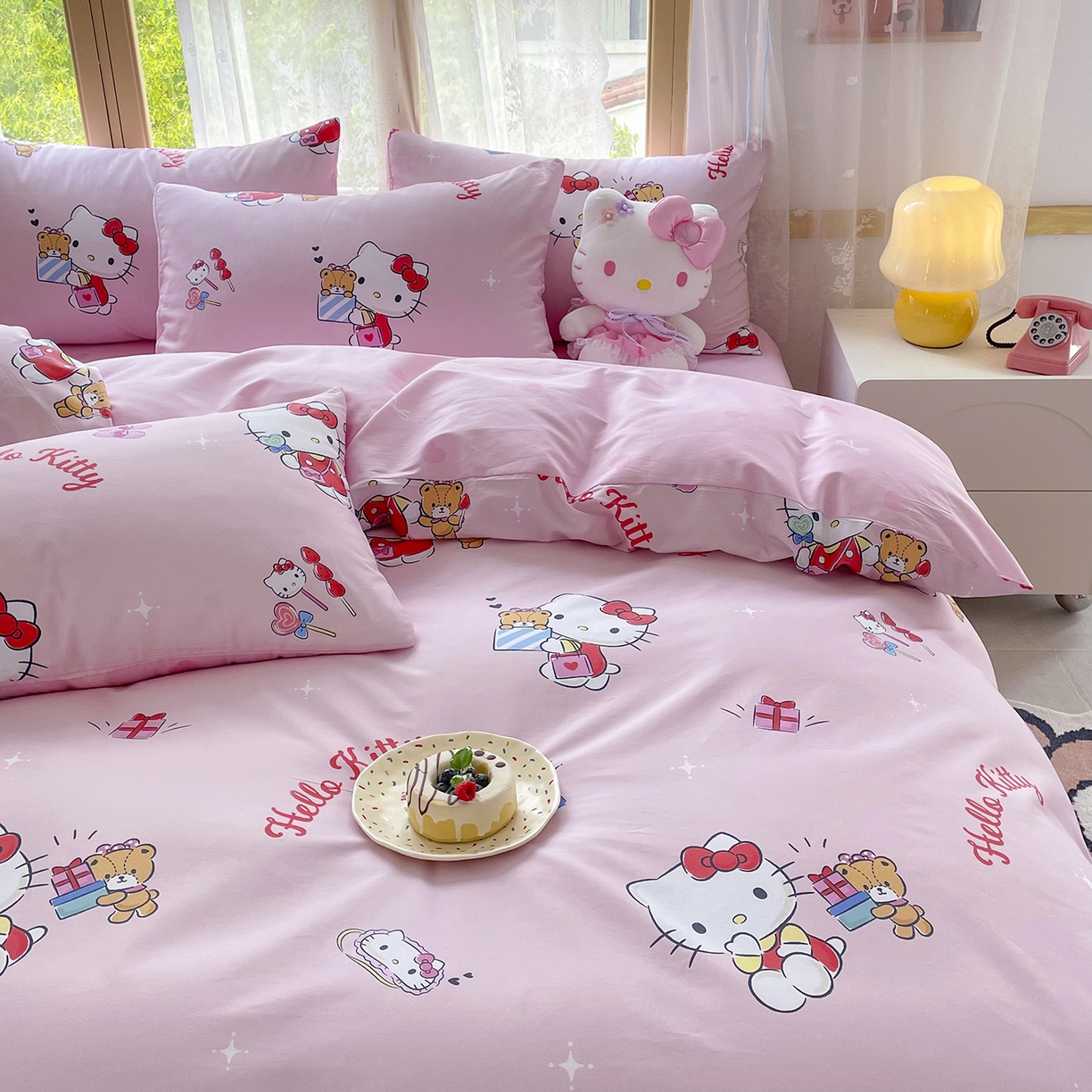 91家纺网 家纺一手货源 找家纺 浩诚 2025新款三丽鸥专版花型三件套四件套 铃风