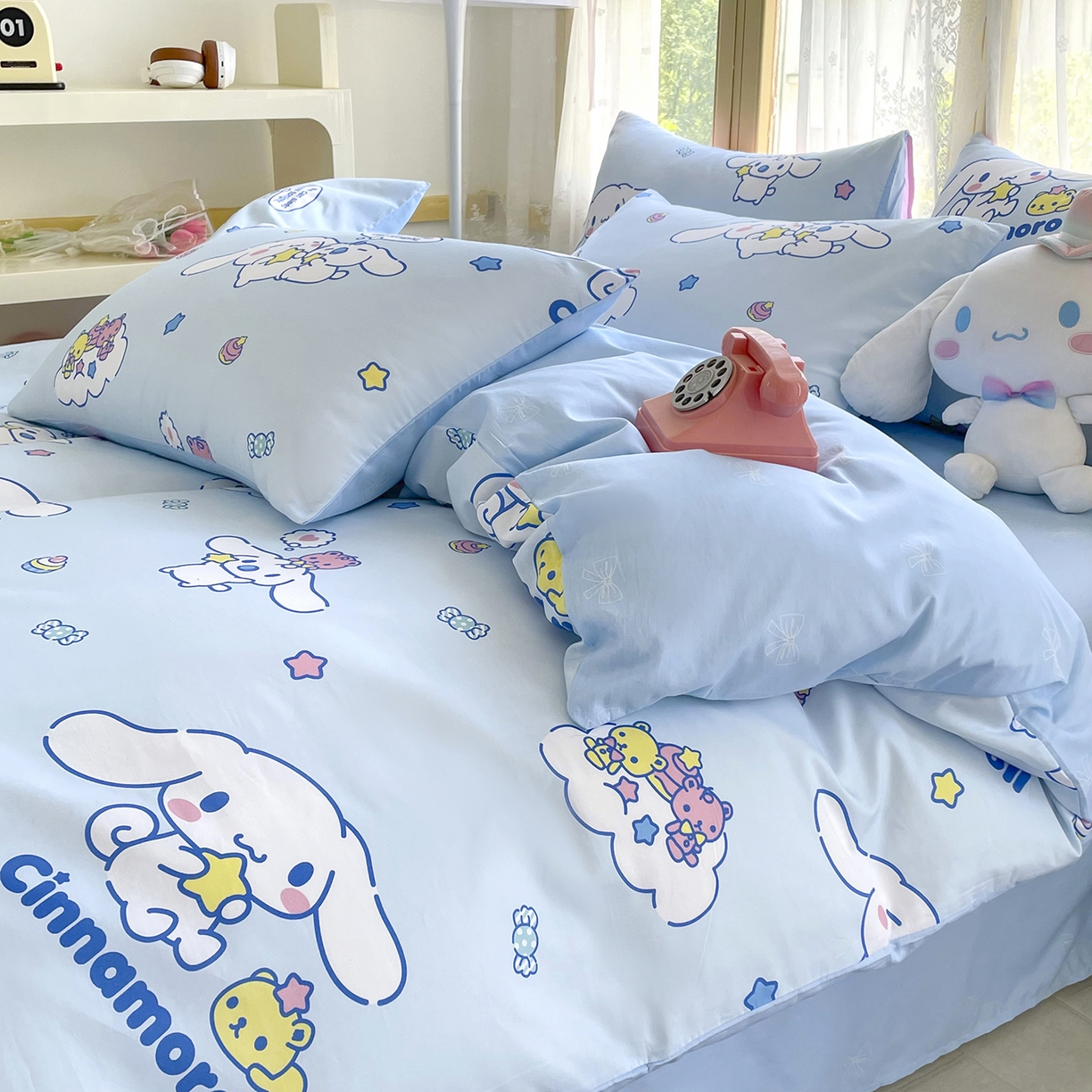 91家纺网 家纺一手货源 找家纺 浩诚 2025新款三丽鸥专版花型三件套四件套 奶霜