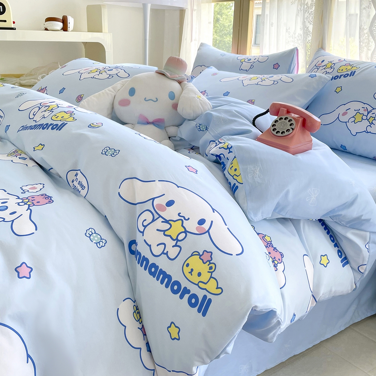 91家纺网 家纺一手货源 找家纺 浩诚 2025新款三丽鸥专版花型三件套四件套 奶霜