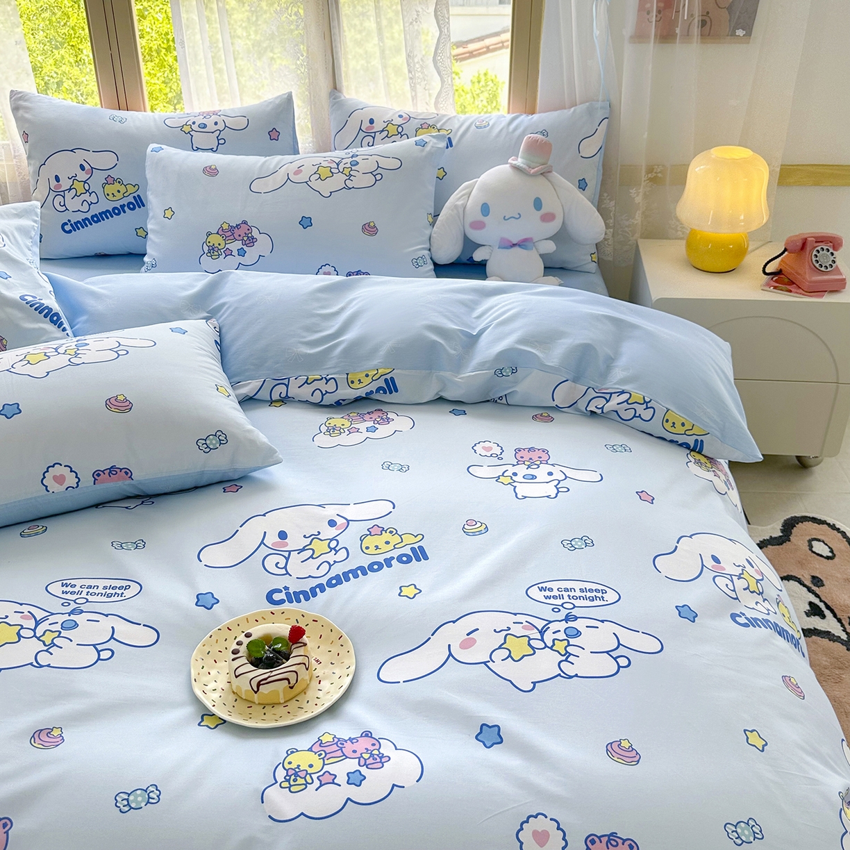 91家纺网 家纺一手货源 找家纺 浩诚 2025新款三丽鸥专版花型三件套四件套 奶霜