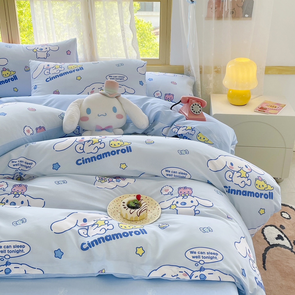 91家纺网 家纺一手货源 找家纺 浩诚 2025新款三丽鸥专版花型三件套四件套 奶霜