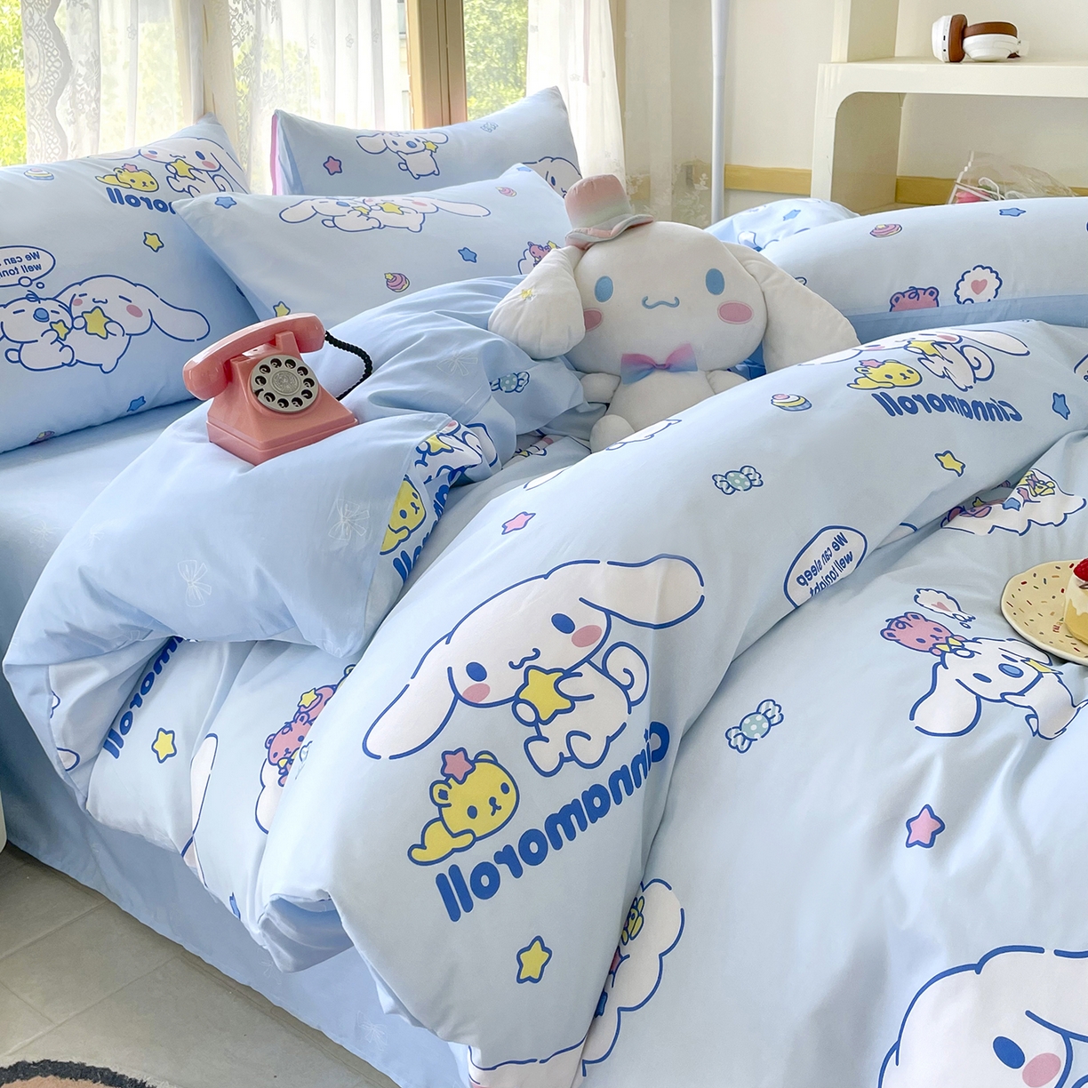 91家纺网 家纺一手货源 找家纺 浩诚 2025新款三丽鸥专版花型三件套四件套 奶霜