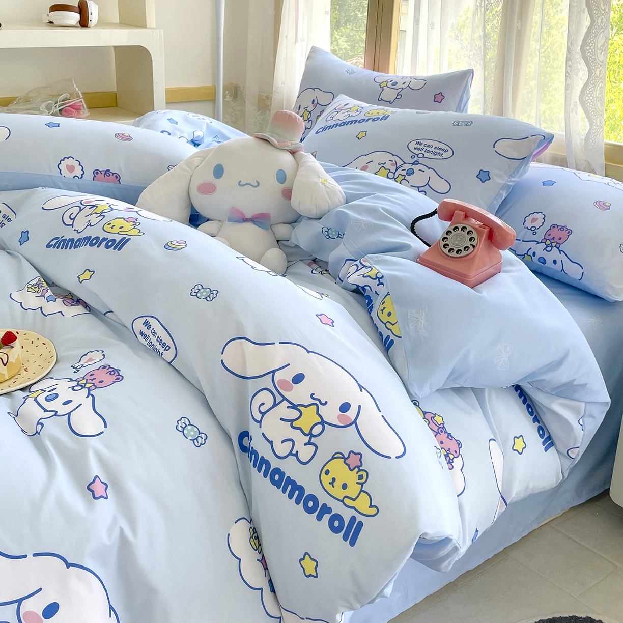 91家纺网 家纺一手货源 找家纺 浩诚 2025新款三丽鸥专版花型三件套四件套 奶霜