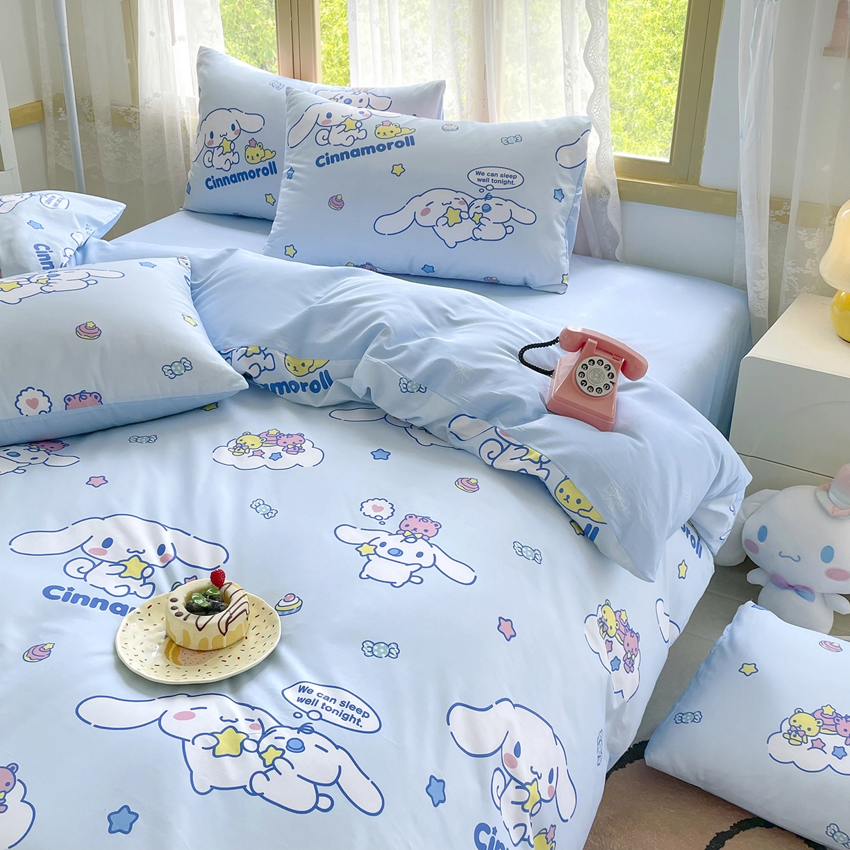 91家纺网 家纺一手货源 找家纺 浩诚 2025新款三丽鸥专版花型三件套四件套 奶霜