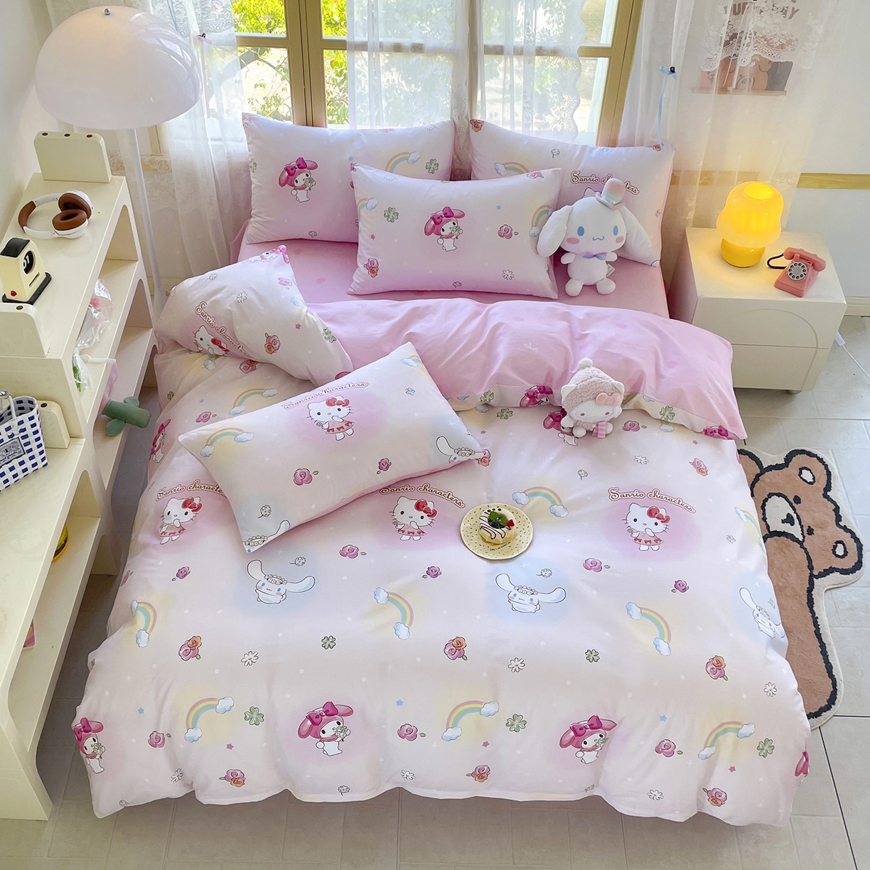 浩诚 2025新款三丽鸥专版花型三件套四件套 霓虹