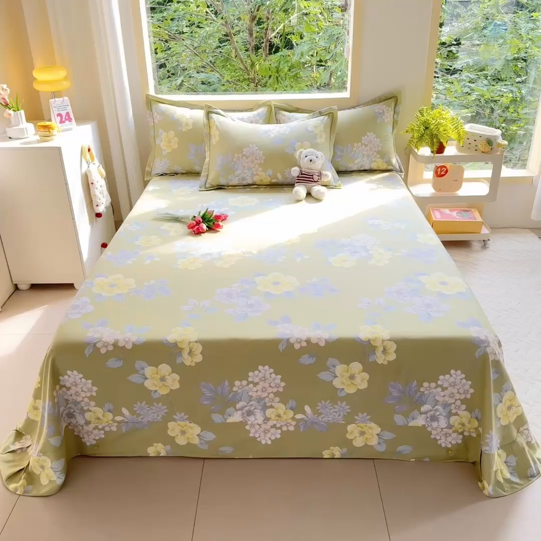 91家纺网 家纺一手货源 找家纺 家贝爱 2024新款加厚纯棉生态磨毛床单系列 雅秀