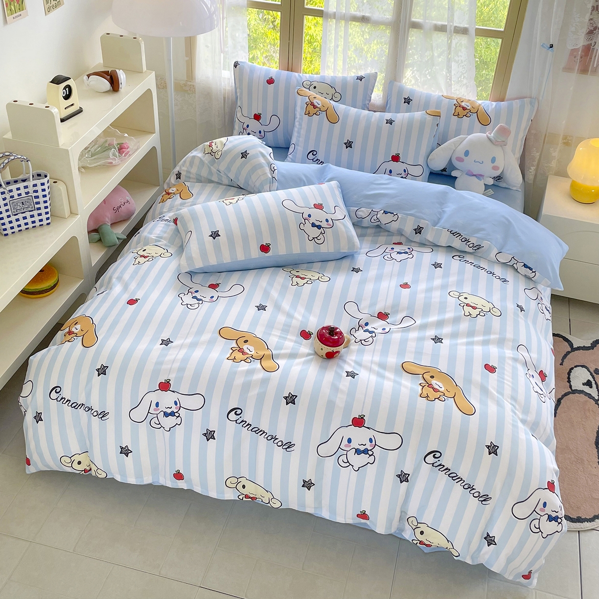 91家纺网 家纺一手货源 找家纺 浩诚 2025新款三丽鸥专版花型三件套四件套 肉桂