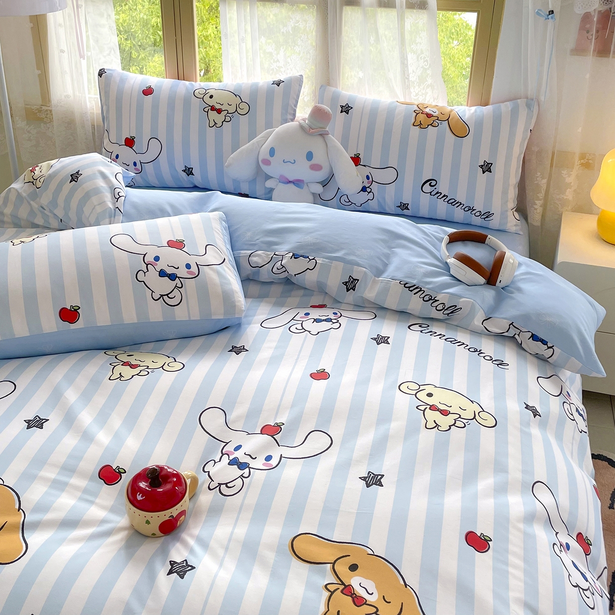 91家纺网 家纺一手货源 找家纺 浩诚 2025新款三丽鸥专版花型三件套四件套 肉桂