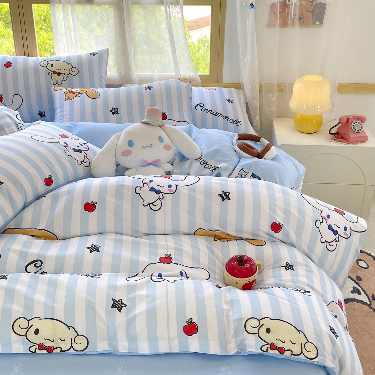 91家纺网 家纺一手货源 找家纺 浩诚 2025新款三丽鸥专版花型三件套四件套 肉桂