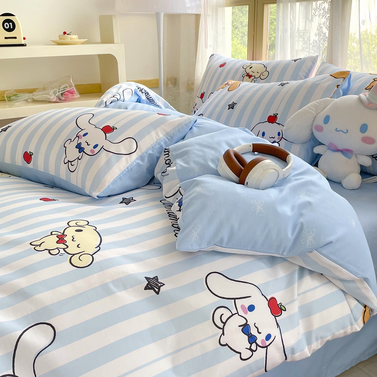 91家纺网 家纺一手货源 找家纺 浩诚 2025新款三丽鸥专版花型三件套四件套 肉桂