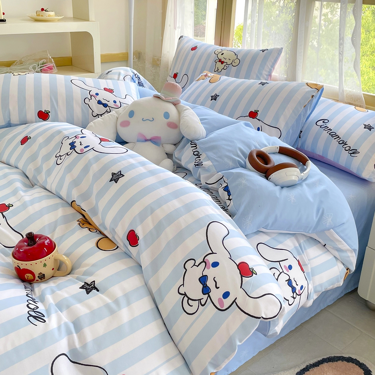 91家纺网 家纺一手货源 找家纺 浩诚 2025新款三丽鸥专版花型三件套四件套 肉桂