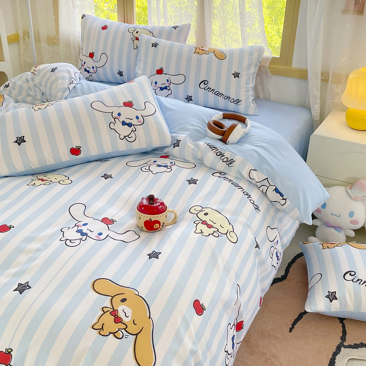 91家纺网 家纺一手货源 找家纺 浩诚 2025新款三丽鸥专版花型三件套四件套 肉桂