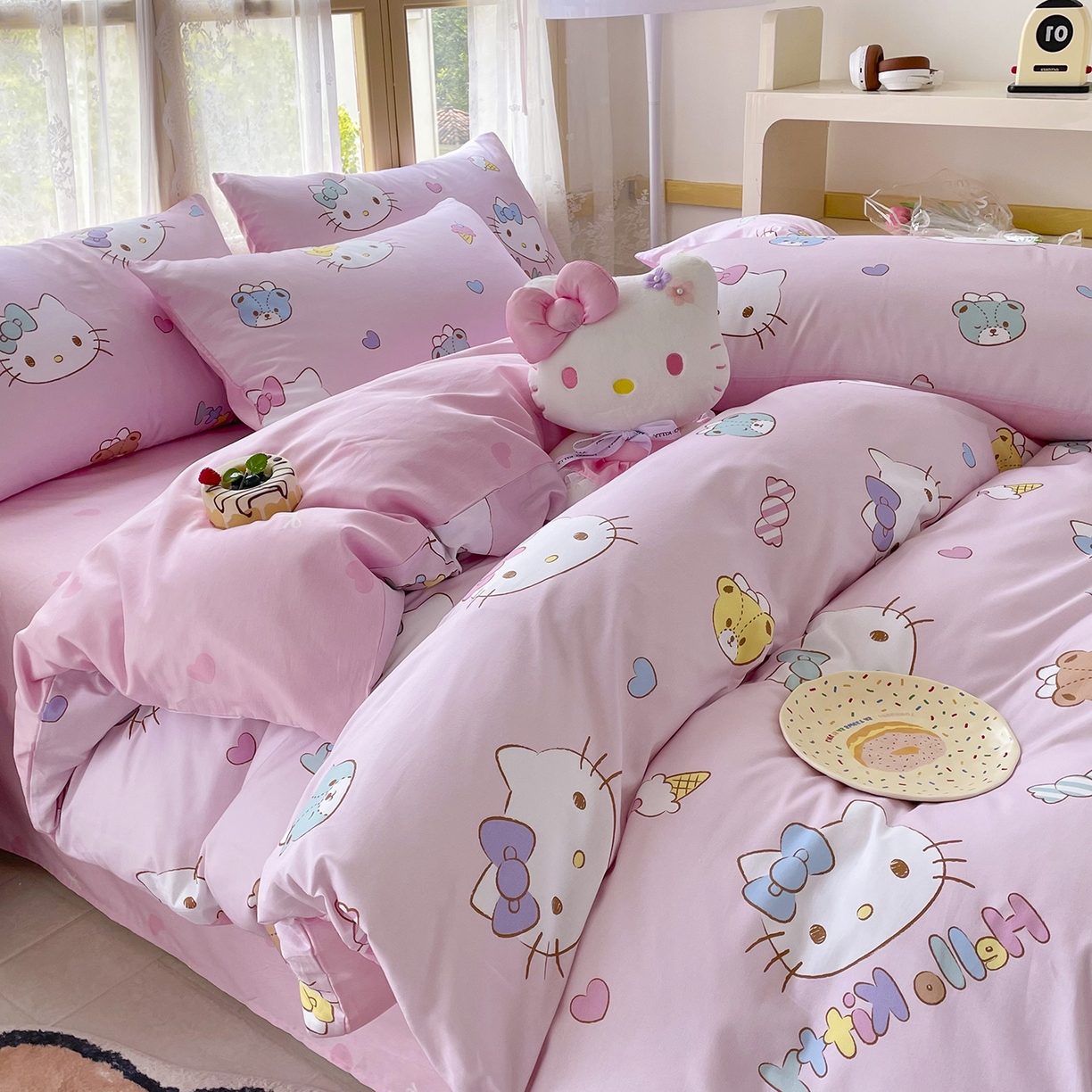 91家纺网 家纺一手货源 找家纺 浩诚 2025新款三丽鸥专版花型三件套四件套 甜梦