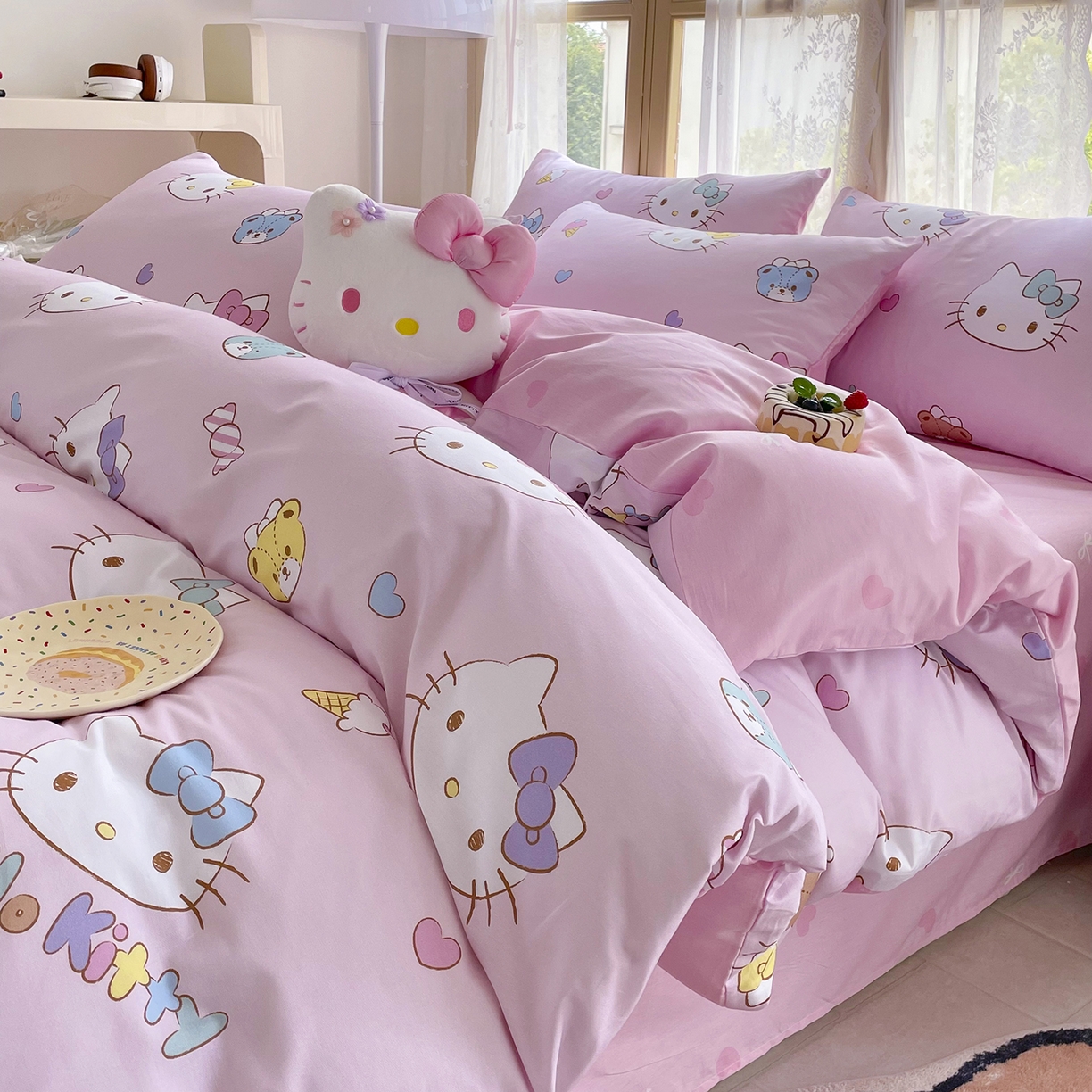 91家纺网 家纺一手货源 找家纺 浩诚 2025新款三丽鸥专版花型三件套四件套 甜梦