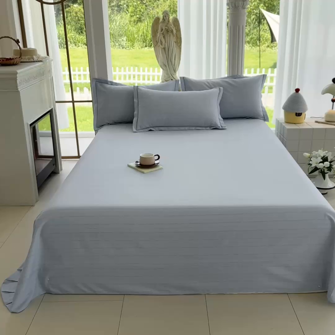 91家纺网 家纺一手货源 找家纺 家贝爱 2024新款加厚纯棉生态磨毛床单系列 浅韵兰