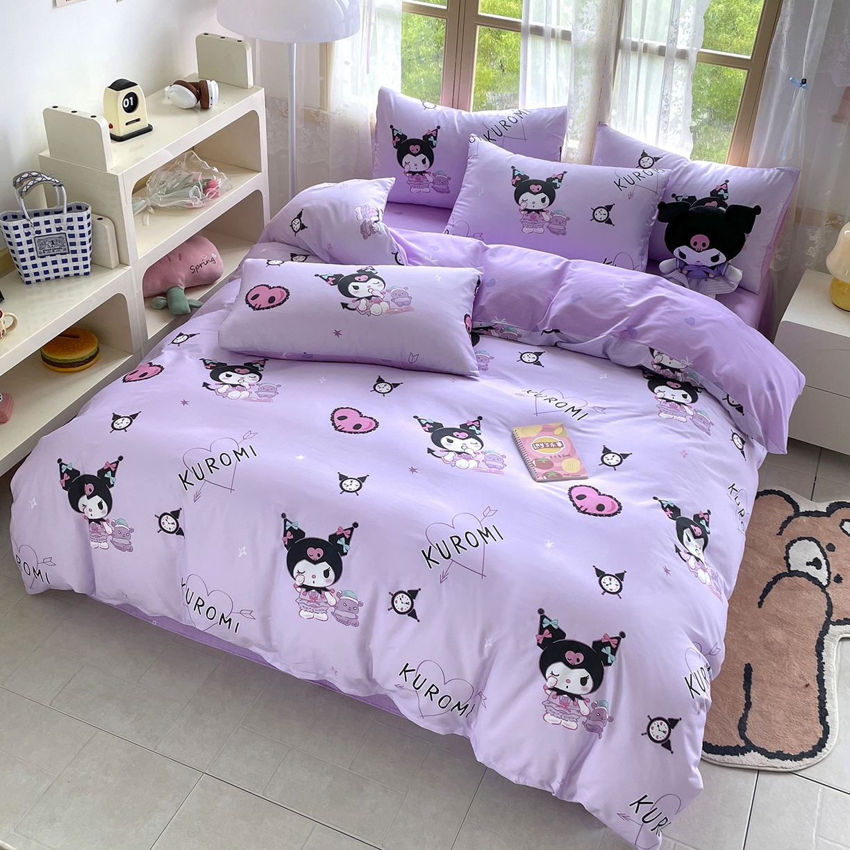 91家纺网 家纺一手货源 找家纺 浩诚 2025新款三丽鸥专版花型三件套四件套 甜语