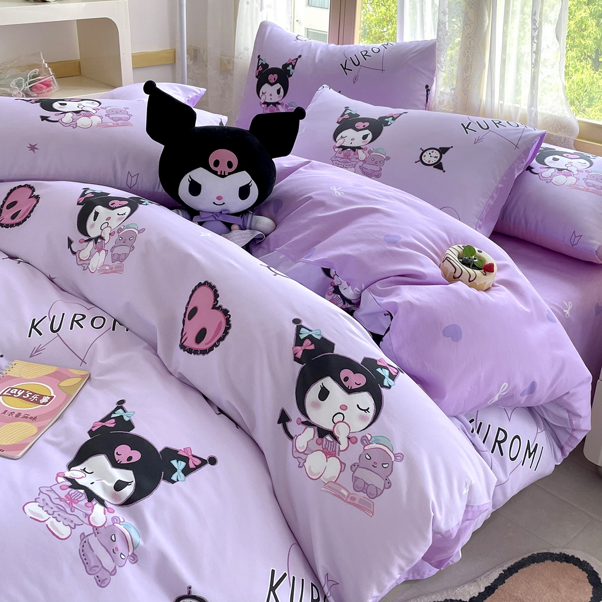 91家纺网 家纺一手货源 找家纺 浩诚 2025新款三丽鸥专版花型三件套四件套 甜语