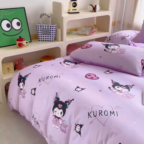 91家纺网 家纺一手货源 找家纺 浩诚 2025新款三丽鸥专版花型三件套四件套 甜语