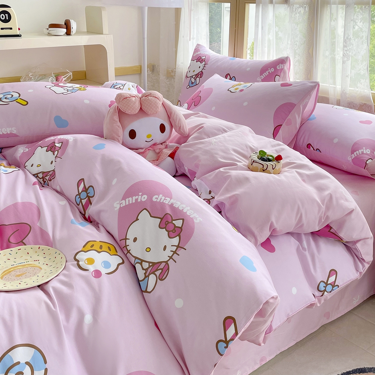 91家纺网 家纺一手货源 找家纺 浩诚 2025新款三丽鸥专版花型三件套四件套 星糖