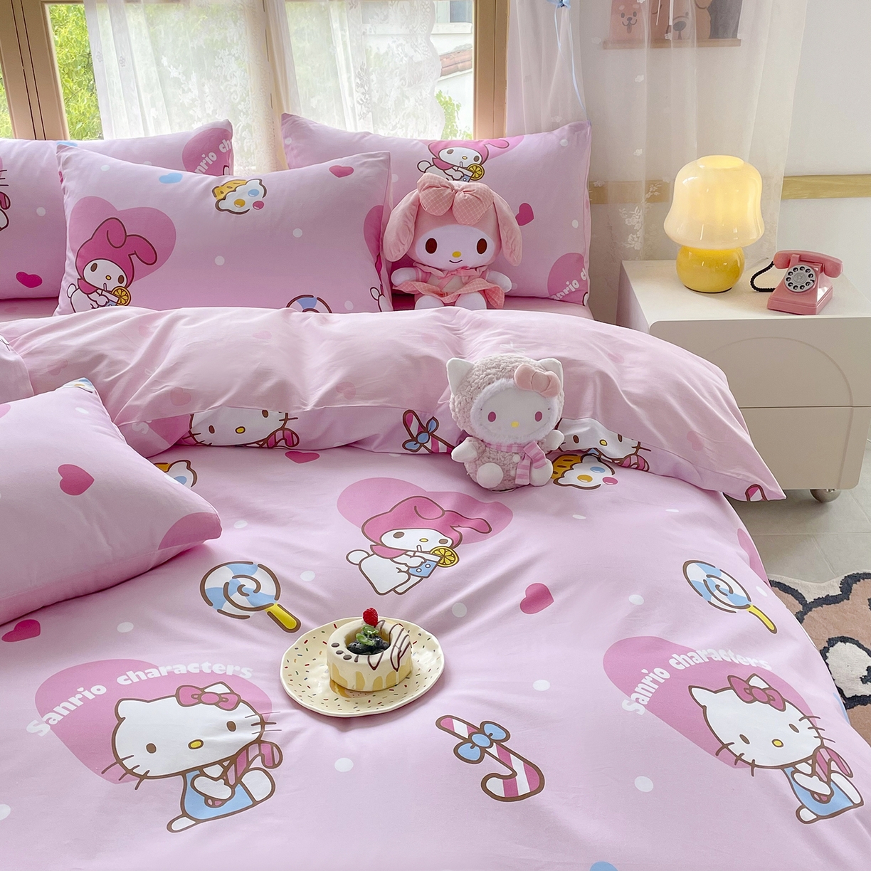 91家纺网 家纺一手货源 找家纺 浩诚 2025新款三丽鸥专版花型三件套四件套 星糖