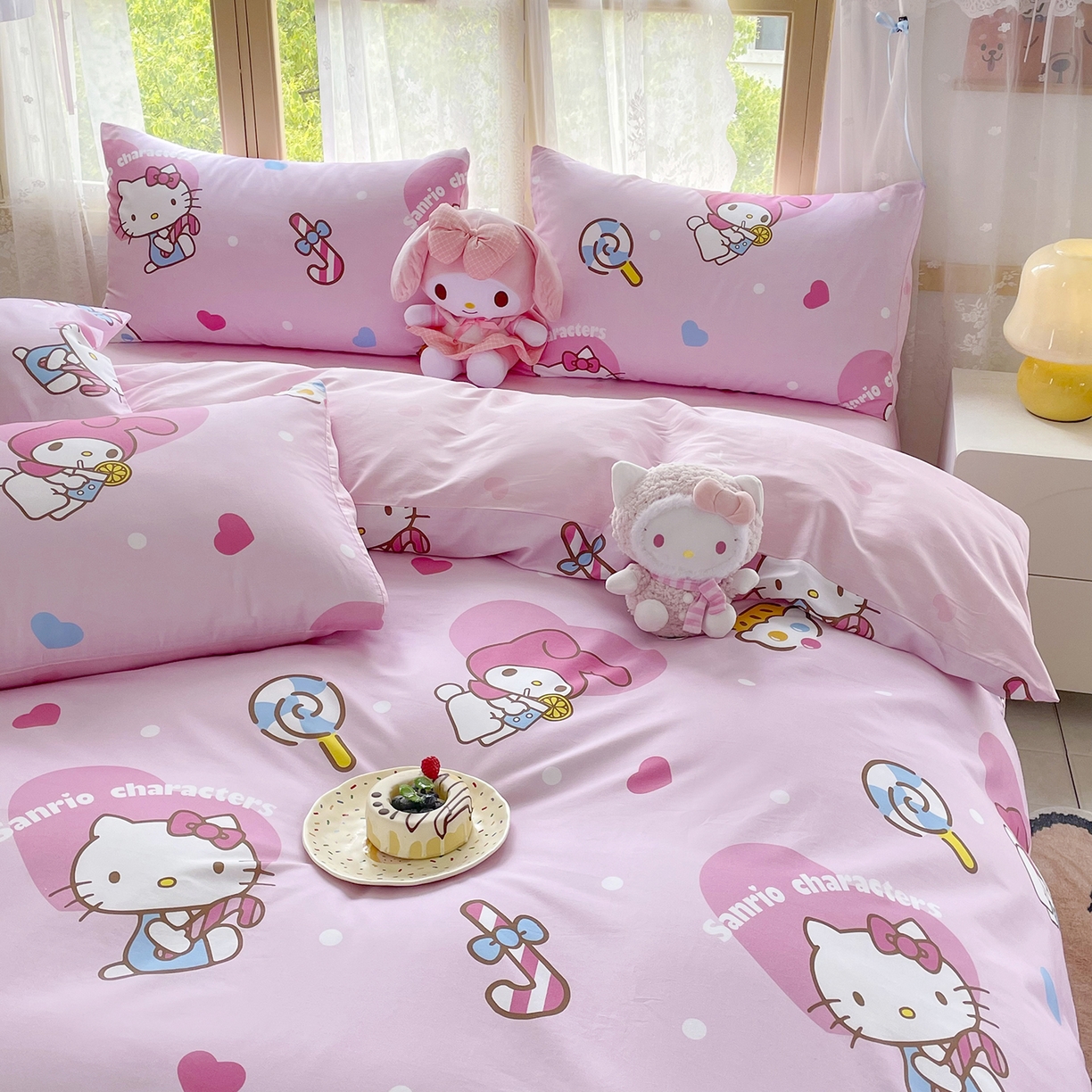 91家纺网 家纺一手货源 找家纺 浩诚 2025新款三丽鸥专版花型三件套四件套 星糖