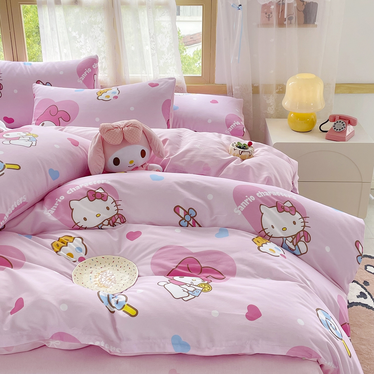 91家纺网 家纺一手货源 找家纺 浩诚 2025新款三丽鸥专版花型三件套四件套 星糖