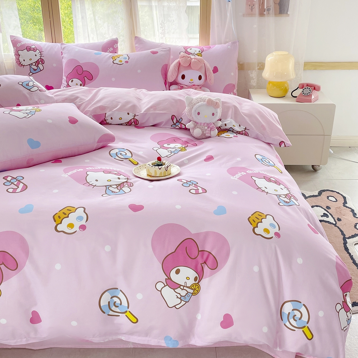 91家纺网 家纺一手货源 找家纺 浩诚 2025新款三丽鸥专版花型三件套四件套 星糖