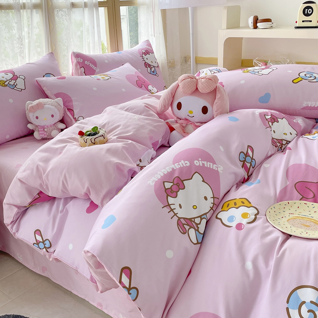 91家纺网 家纺一手货源 找家纺 浩诚 2025新款三丽鸥专版花型三件套四件套 星糖