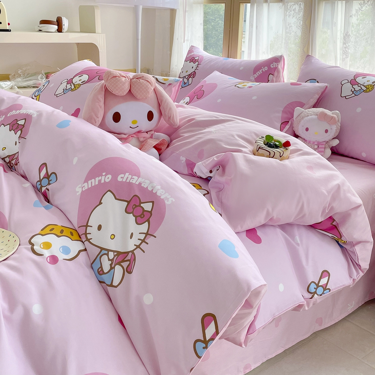 91家纺网 家纺一手货源 找家纺 浩诚 2025新款三丽鸥专版花型三件套四件套 星糖