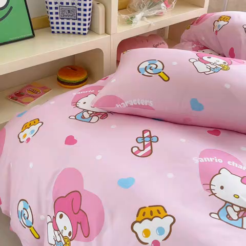 91家纺网 家纺一手货源 找家纺 浩诚 2025新款三丽鸥专版花型三件套四件套 星糖