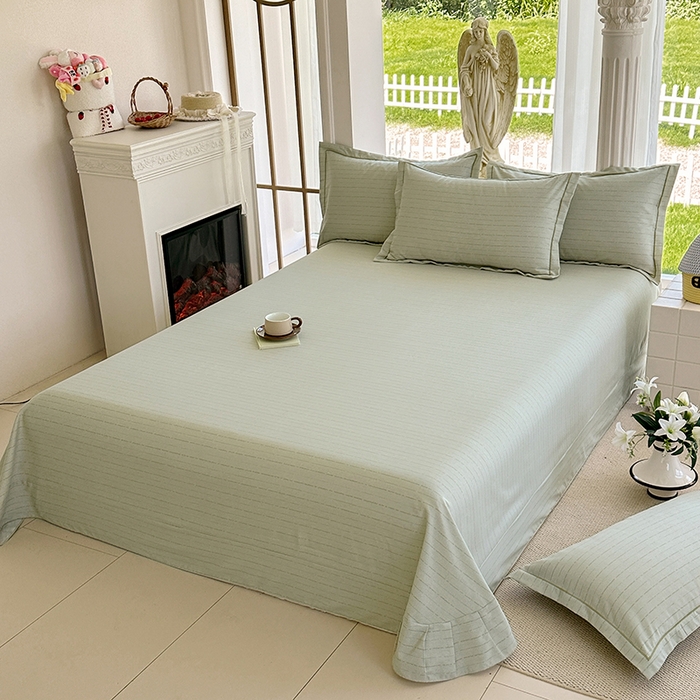 91家纺网 家纺一手货源 找家纺 家贝爱 2024新款加厚纯棉生态磨毛床单系列 浅韵绿