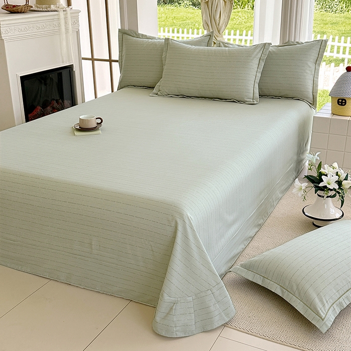 91家纺网 家纺一手货源 找家纺 家贝爱 2024新款加厚纯棉生态磨毛床单系列 浅韵绿