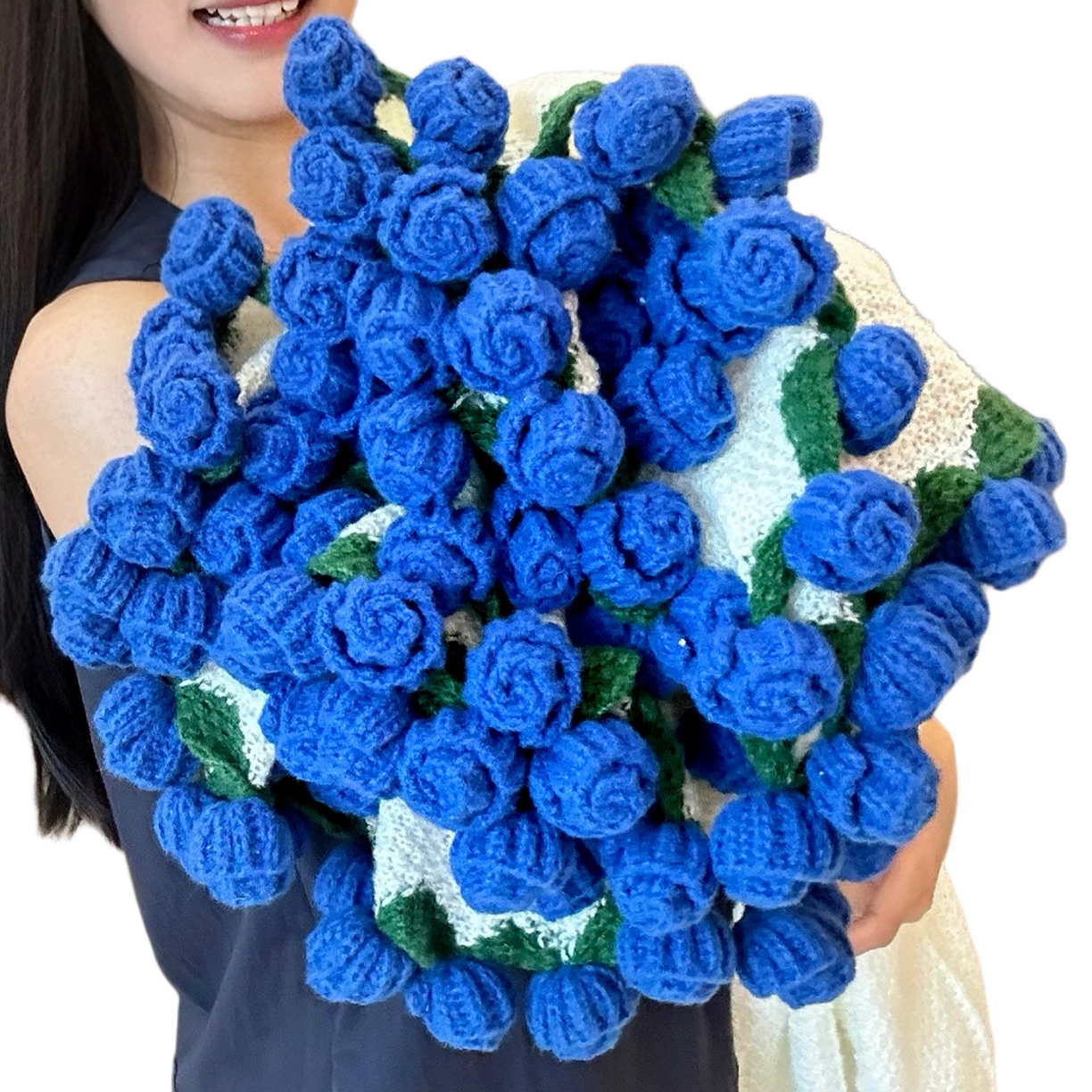 91家纺网 家纺一手货源 找家纺 肖恩毯业 玫瑰花毛毯2025新款鹿毛绒针织毛毯轻奢纯色圆形四季盖毯方便好携带 梦想蓝