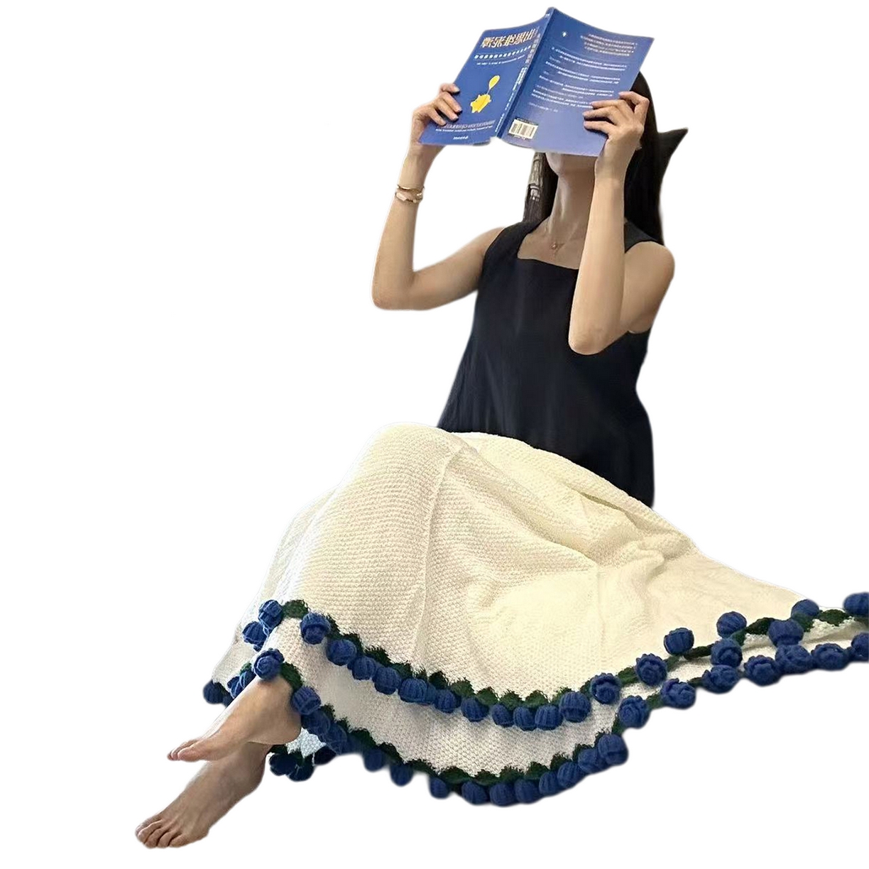 91家纺网 家纺一手货源 找家纺 肖恩毯业 玫瑰花毛毯2025新款鹿毛绒针织毛毯轻奢纯色圆形四季盖毯方便好携带 梦想蓝