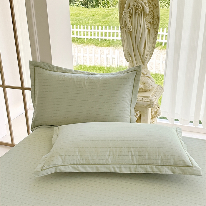 91家纺网 家纺一手货源 找家纺 家贝爱 2024新款加厚纯棉生态磨毛床单系列 浅韵绿