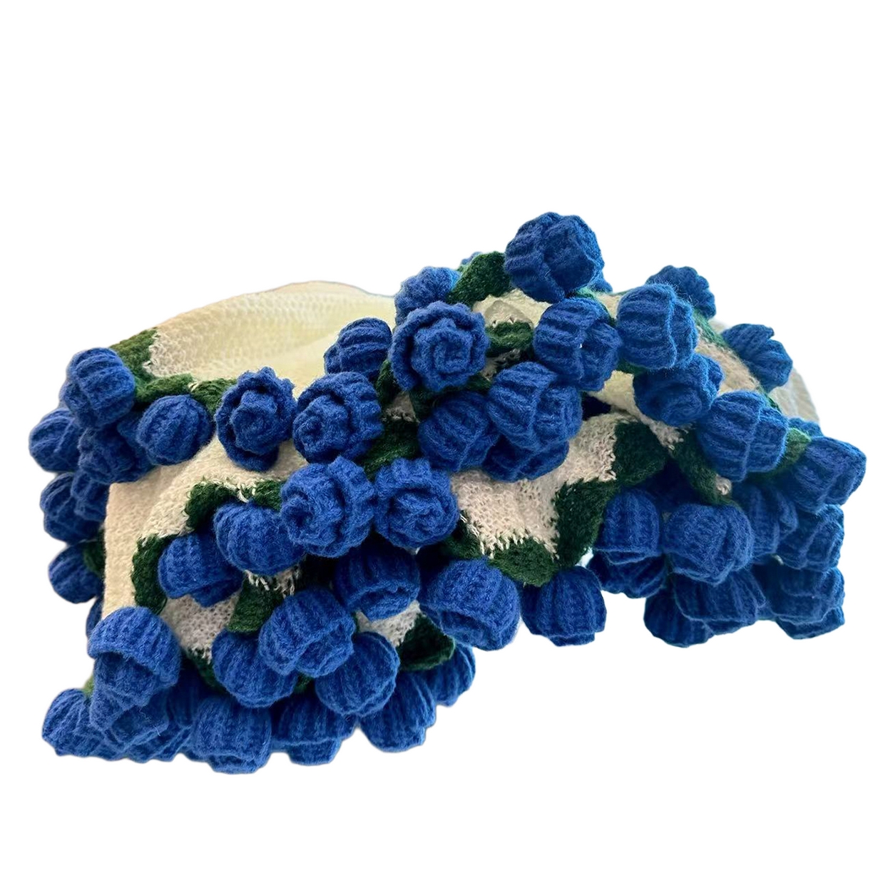 91家纺网 家纺一手货源 找家纺 肖恩毯业 玫瑰花毛毯2025新款鹿毛绒针织毛毯轻奢纯色圆形四季盖毯方便好携带 梦想蓝