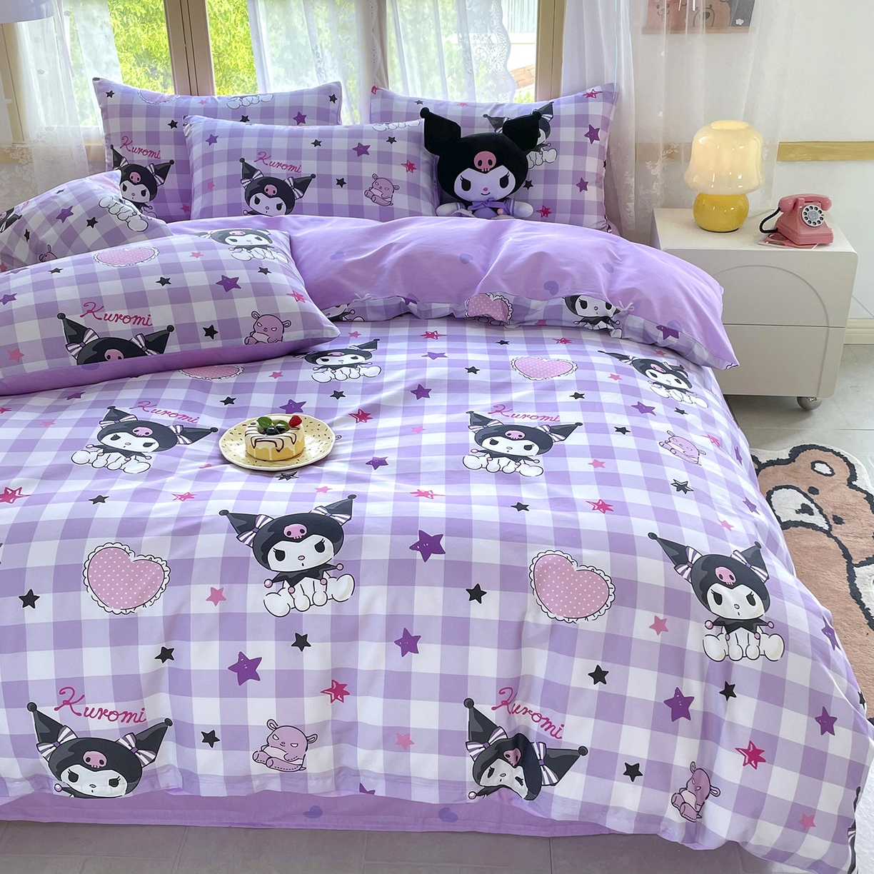 91家纺网 家纺一手货源 找家纺 浩诚 2025新款三丽鸥专版花型三件套四件套 星语