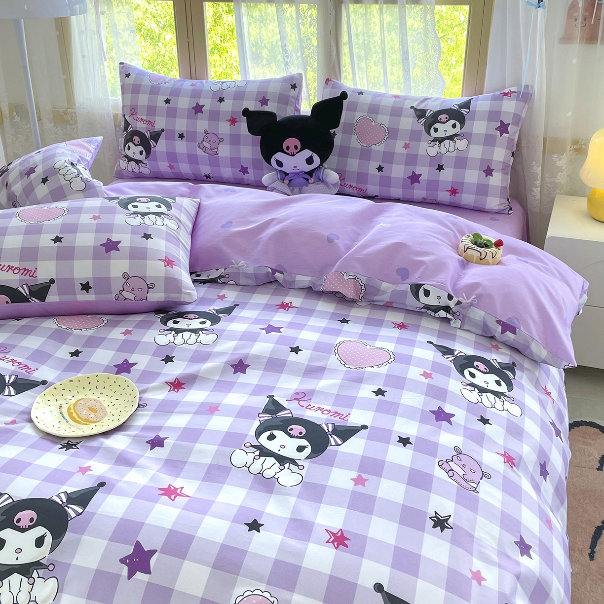 91家纺网 家纺一手货源 找家纺 浩诚 2025新款三丽鸥专版花型三件套四件套 星语