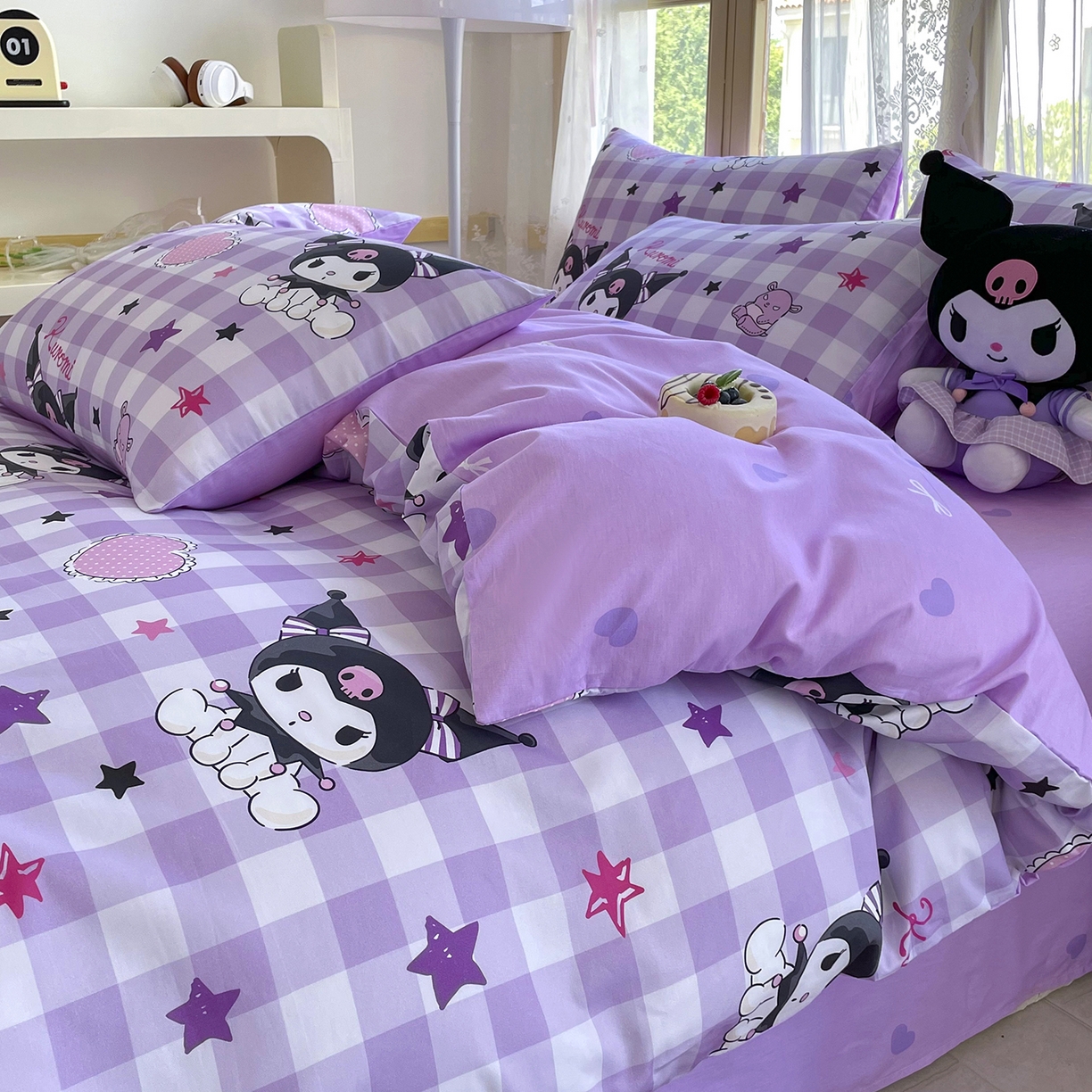 91家纺网 家纺一手货源 找家纺 浩诚 2025新款三丽鸥专版花型三件套四件套 星语