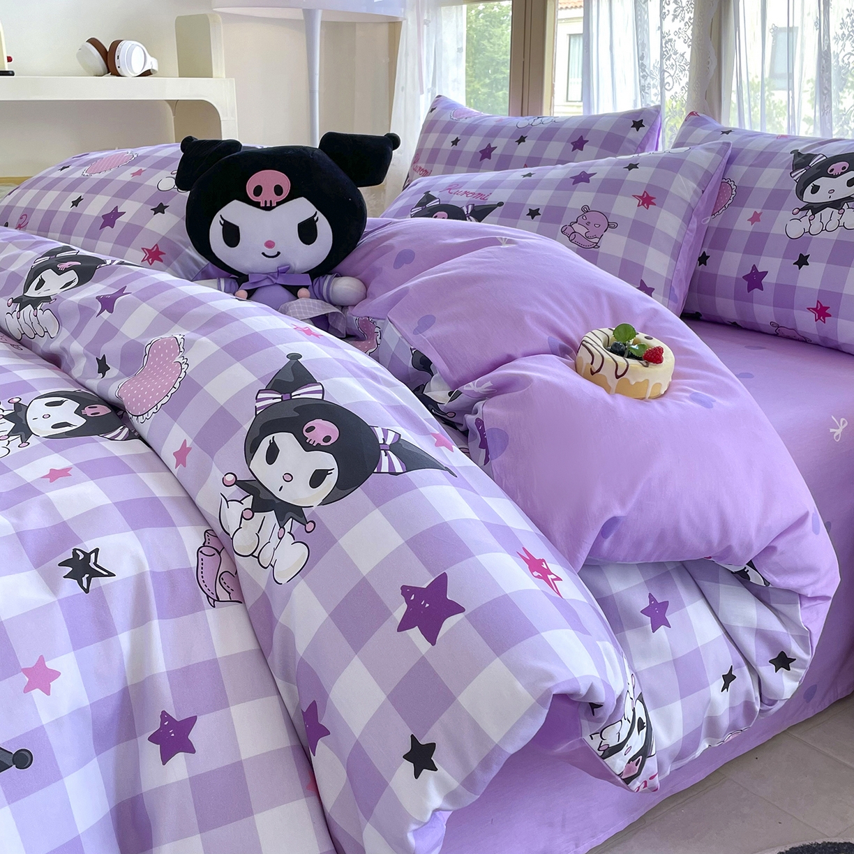 91家纺网 家纺一手货源 找家纺 浩诚 2025新款三丽鸥专版花型三件套四件套 星语