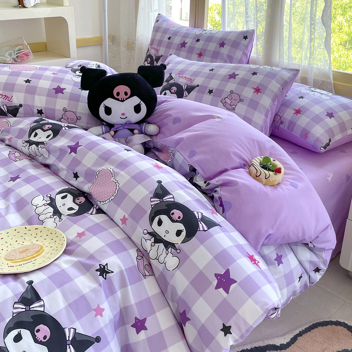 91家纺网 家纺一手货源 找家纺 浩诚 2025新款三丽鸥专版花型三件套四件套 星语