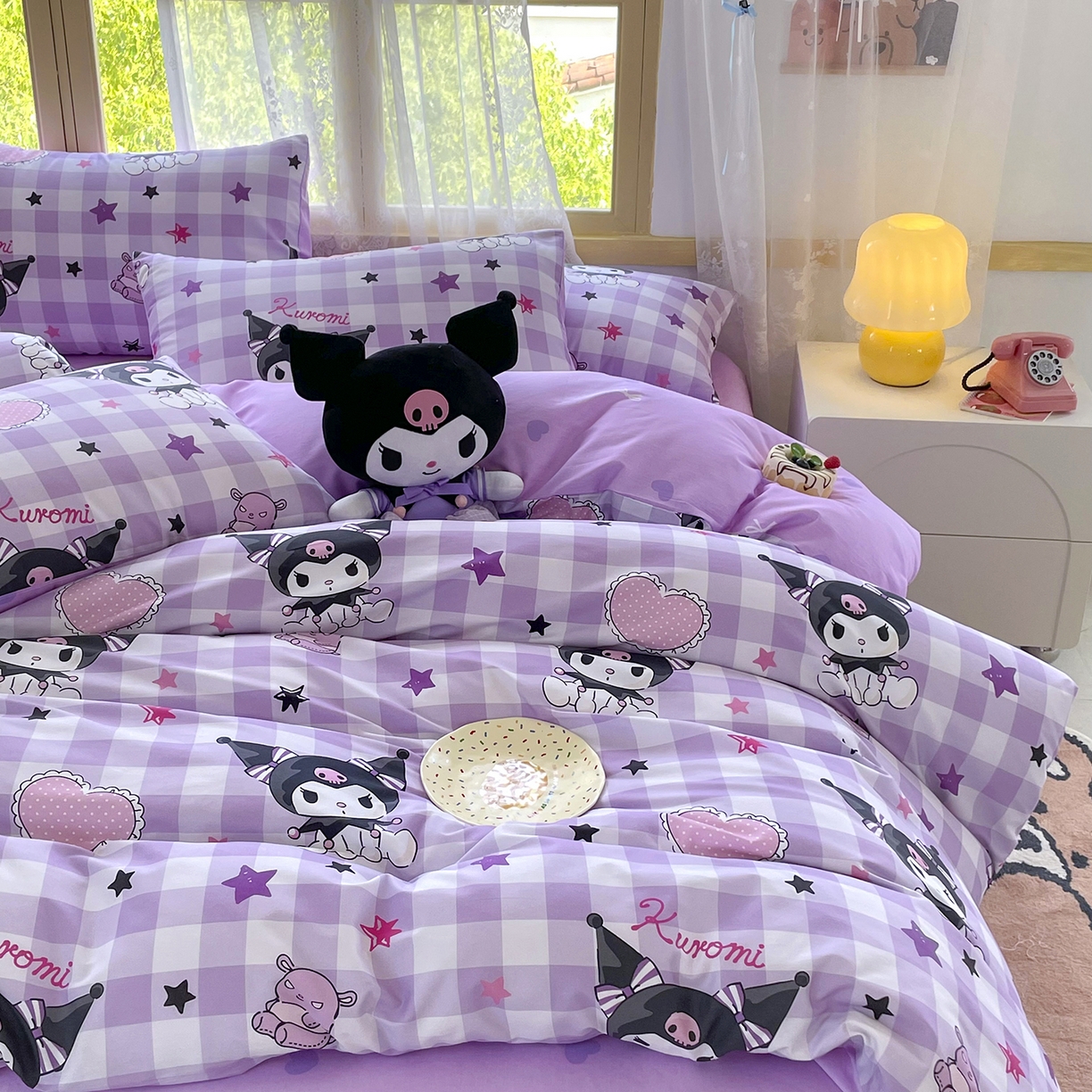 91家纺网 家纺一手货源 找家纺 浩诚 2025新款三丽鸥专版花型三件套四件套 星语