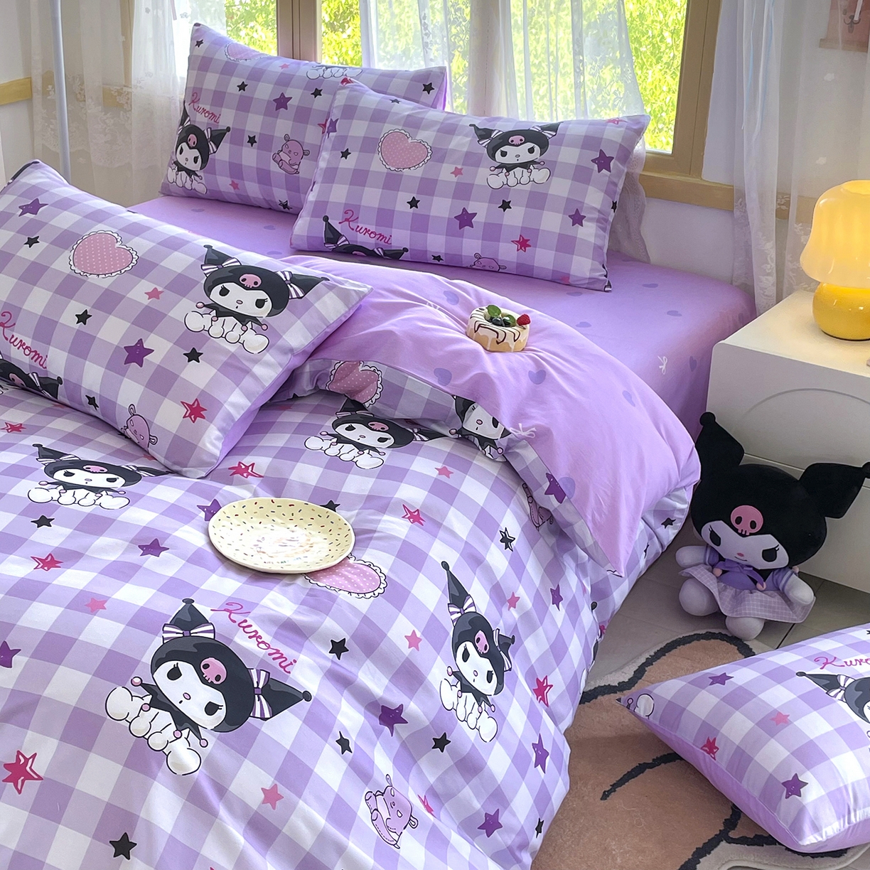 91家纺网 家纺一手货源 找家纺 浩诚 2025新款三丽鸥专版花型三件套四件套 星语