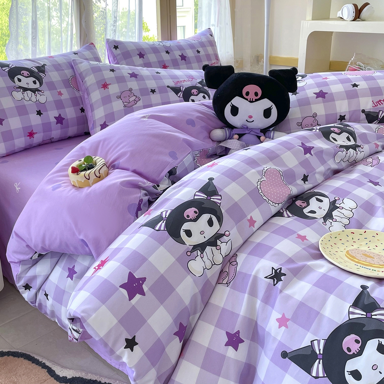 91家纺网 家纺一手货源 找家纺 浩诚 2025新款三丽鸥专版花型三件套四件套 星语