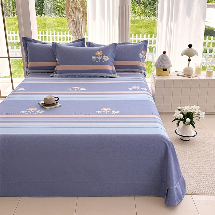 91家纺网 家纺一手货源 找家纺 家贝爱 2024新款加厚纯棉生态磨毛床单系列  三色花