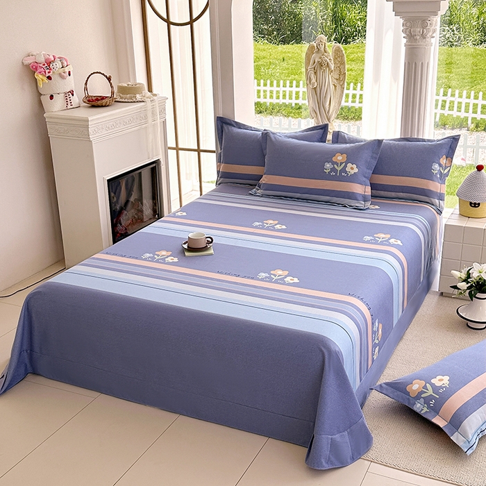 91家纺网 家纺一手货源 找家纺 家贝爱 2024新款加厚纯棉生态磨毛床单系列  三色花