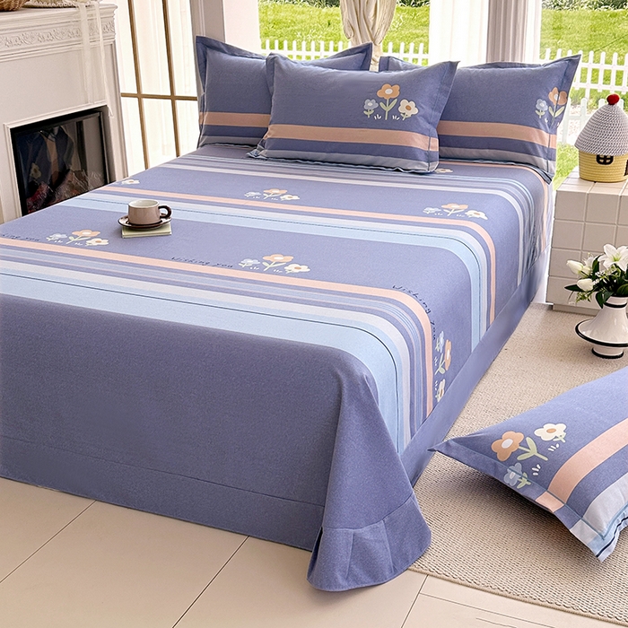 91家纺网 家纺一手货源 找家纺 家贝爱 2024新款加厚纯棉生态磨毛床单系列  三色花